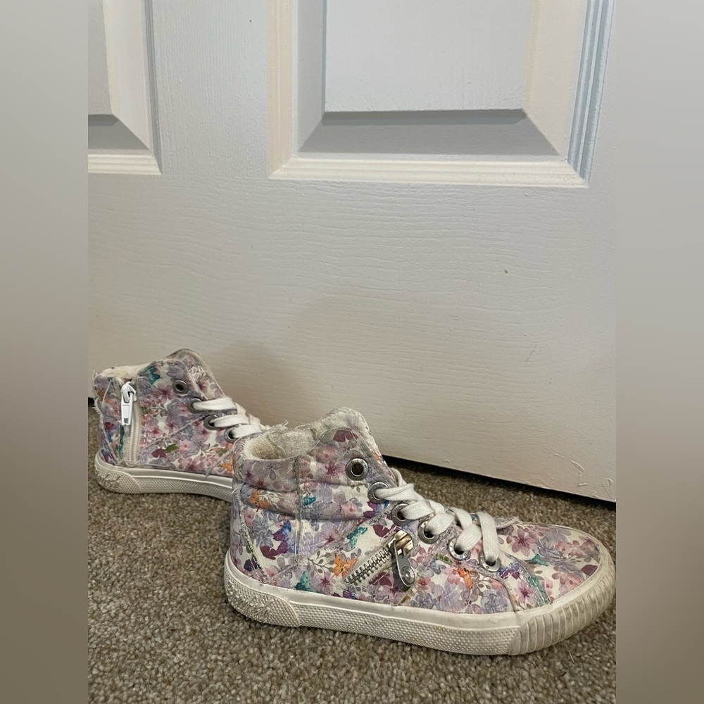 Blowfish Floral Distressed Canvas High-Top Sneakers